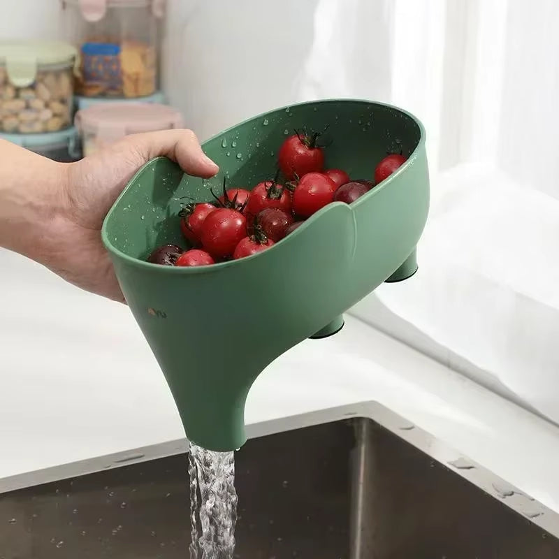 New Elephant Drain Baskets Multi-Purpose Kitchen Storage Drain Basket Household Fruit and Vegetable Basket Plastic Drain Baskets