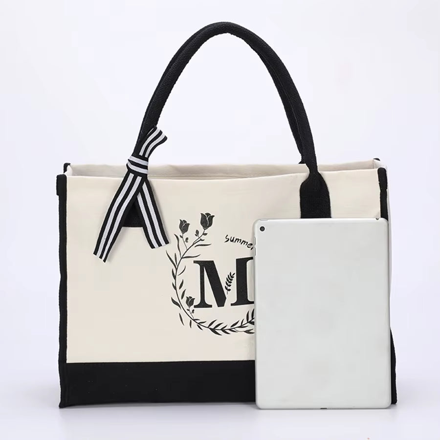 Alphabet Printing Large Capacity Ladies Tote Bag Fashion Hundred Canvas Handbag Daily Tote Shoulder Sons Mother Bag Set