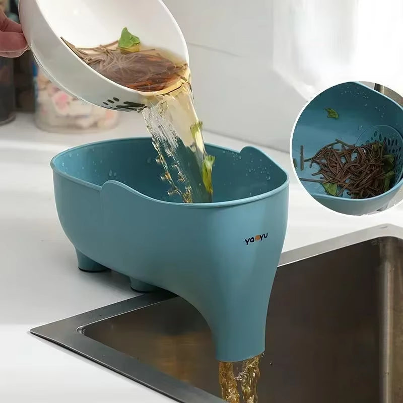 New Elephant Drain Baskets Multi-Purpose Kitchen Storage Drain Basket Household Fruit and Vegetable Basket Plastic Drain Baskets