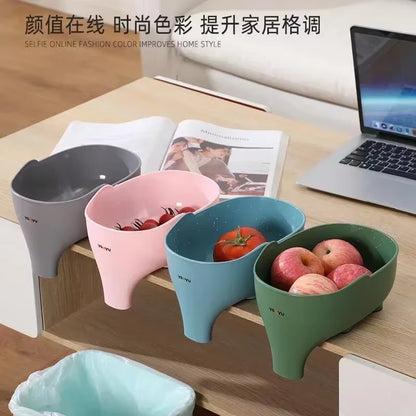 New Elephant Drain Baskets Multi-Purpose Kitchen Storage Drain Basket Household Fruit and Vegetable Basket Plastic Drain Baskets